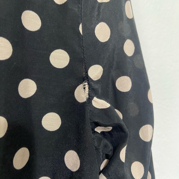 Ann Taylor women's M silk cotton blend popover top w/ polka dot print EUC - Picture 2 of 7